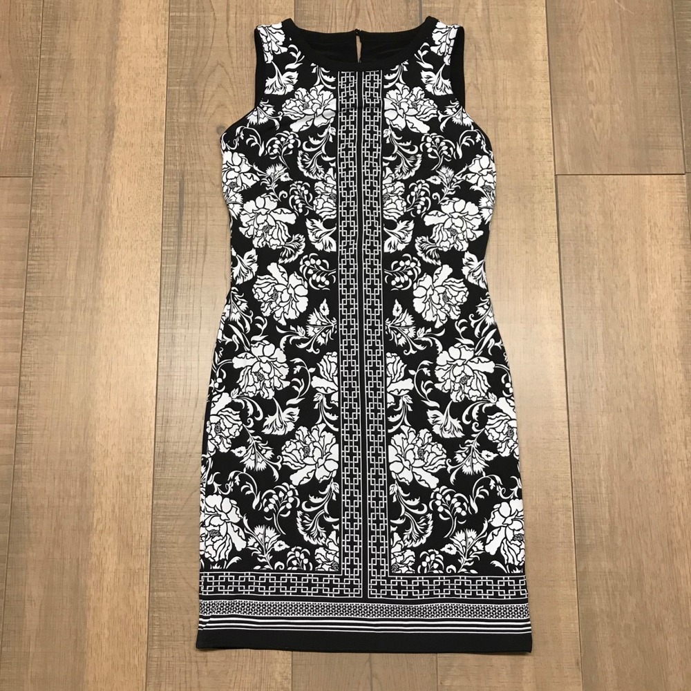 White House Black WHBM Market Dress Womens Size S Sheath Floral Reversible NEW